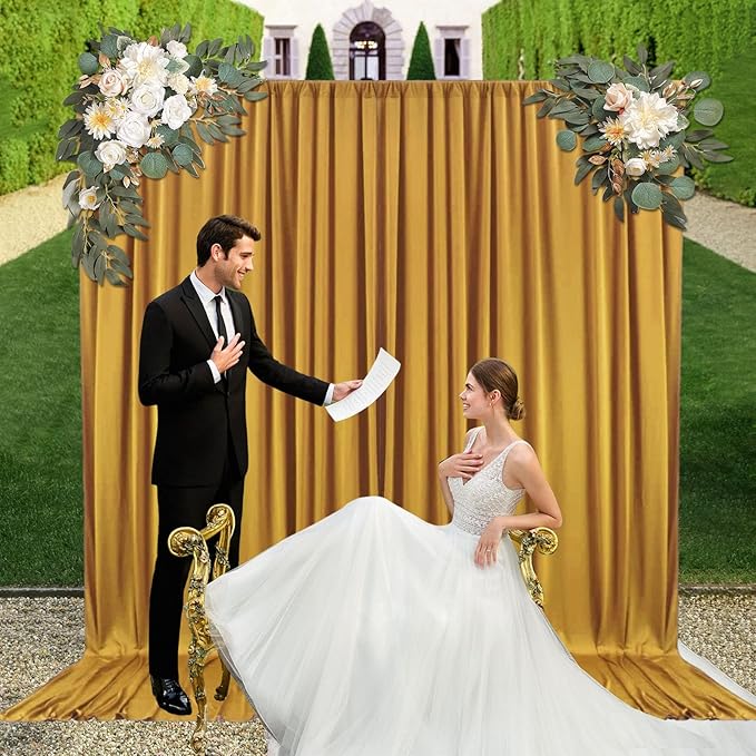 10ft x 10ft Gold Backdrop Curtains - Image 5