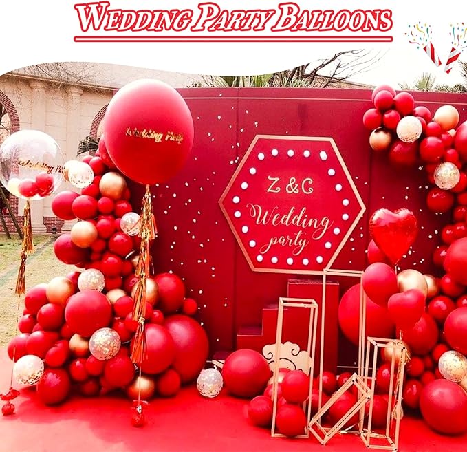 KAWKALSH Red Balloon Arch Kit 111Pcs 18 12 5 Inch Latex Party Balloons Garland - Image 5