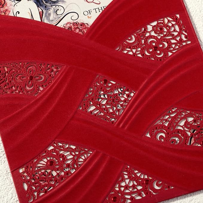 50pcs Laser Cut Quinceanera Invitations - Image 5
