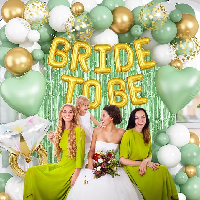 Sage Green Bachelorette Party Decorations, Bride To Be Helium Mylar Foil Letter - Image 8