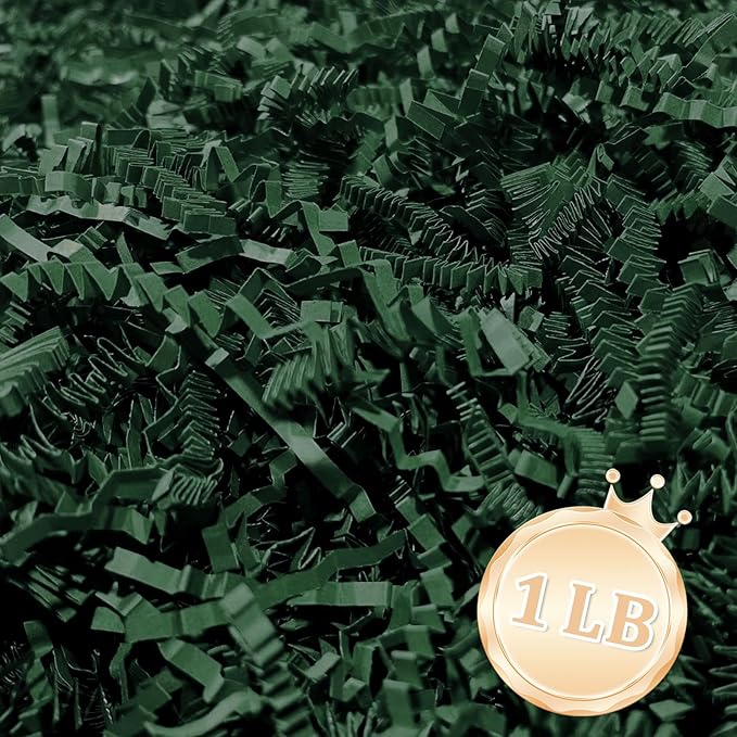 1 LB Dark Green Crinkle Cut Paper Shred Filler Great by Zankubom