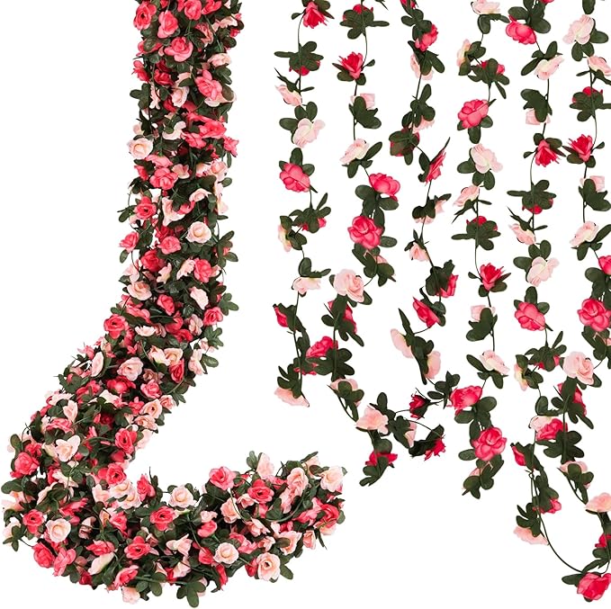 2 Pcs 16.5 Ft Flower Garland Rose Vines, Flower Vine - Image 7