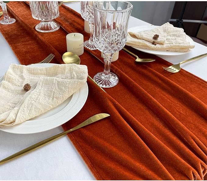 Luxurious Velvet Table Runner, 10ft Wedding Reception Decorations, 20x120inch - Image 5