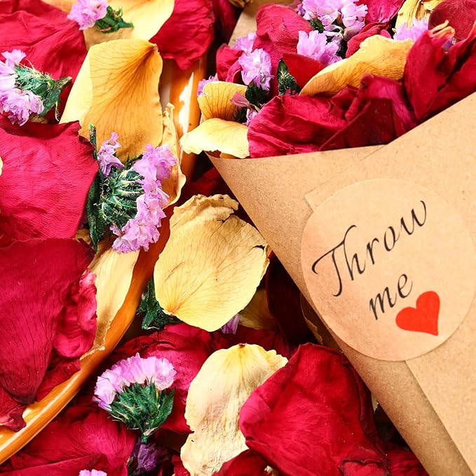 20+ Cups Real Dried Flower Petals, Biodegradable Wedding Flower Confetti - Image 9