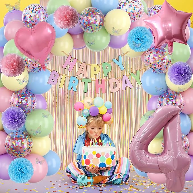 Pastel 4th Birthday Party Decorations - Image 3