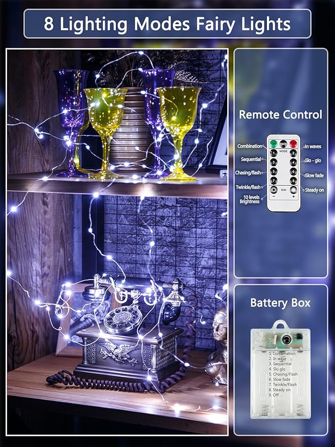 6 Pack Fairy Lights Battery Operated - Image 2