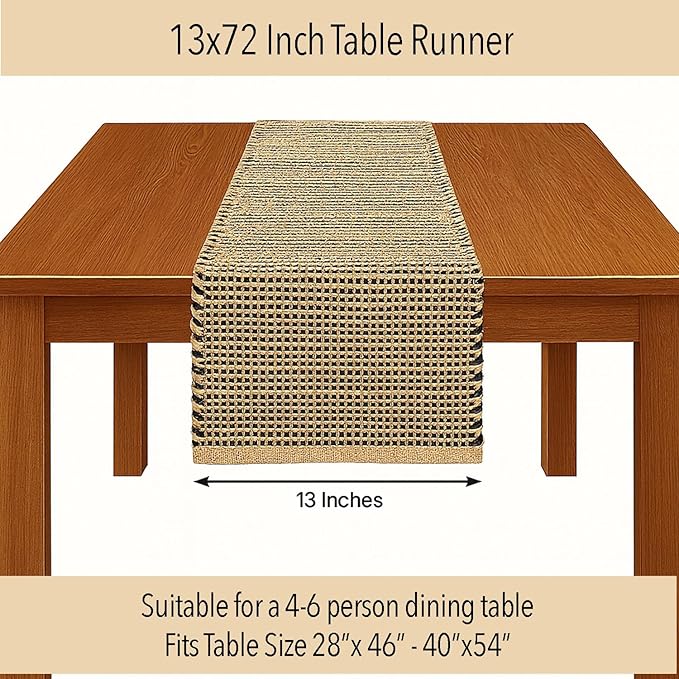 Chardin home Natural Jute Table Runner 13x72 Inch – Vintage Boho Rustic Table - Image 4