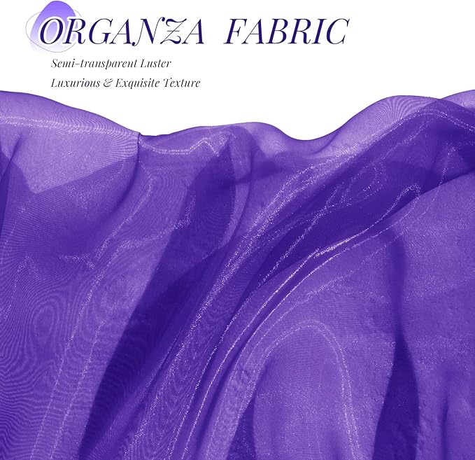 P Pothuiny Sheer Organza Fabric by The Yard, 3 Yards x 60 Inch Wide Bridal - Image 5