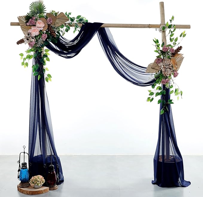 VDS Pack of 1 Panel Wedding Arch Draping Fabric Sheer Chiffon Fabric Drapery - Image 2