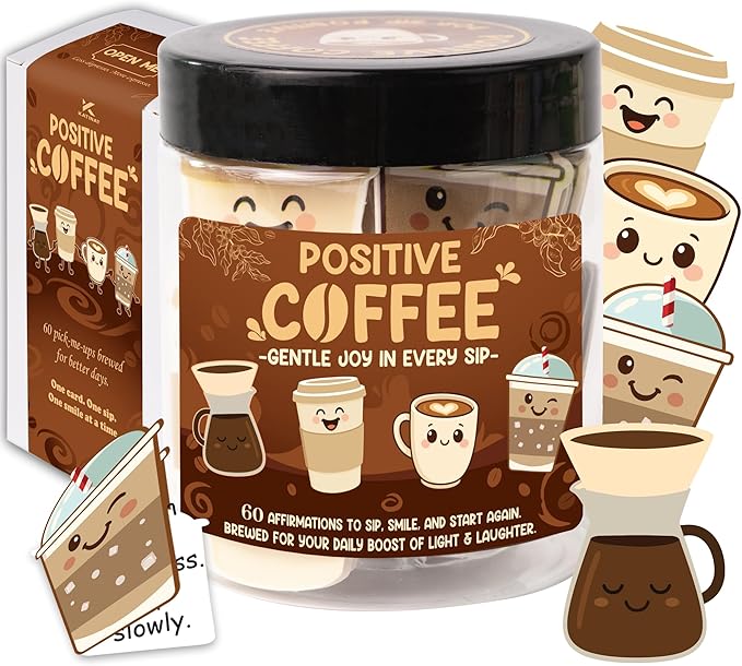 Positive Coffee Affirmation Jar – 60pcs Cute Emotional Support Coffee – Coffee by KATINAT