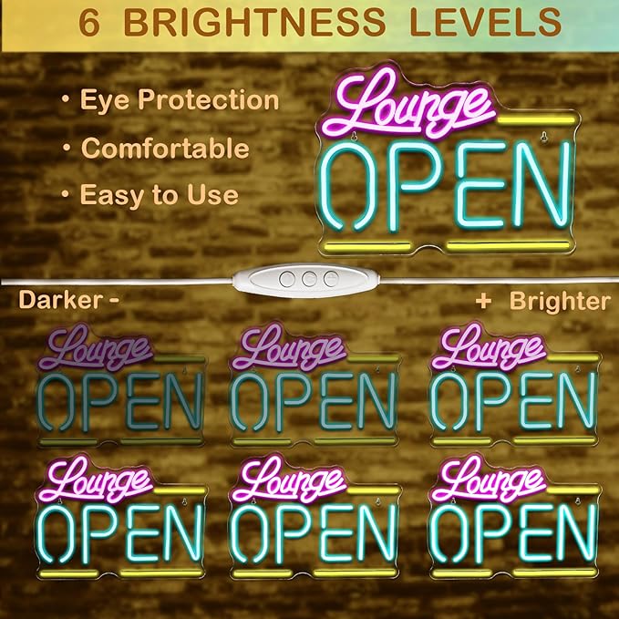Lounge Open Neon Signs, Bright Led Light, - Image 3
