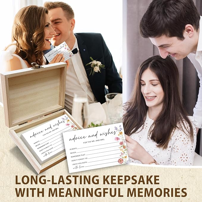 50 Pcs Advice and Wishes for the Mr and Mrs Cards in Box - Image 5