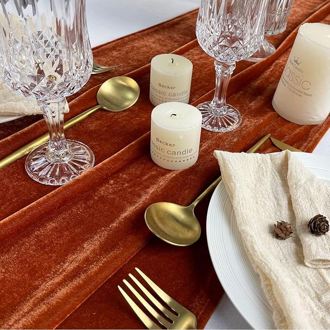 Luxurious Velvet Table Runner, 10ft Wedding Reception Decorations, 20x120inch - Image 4