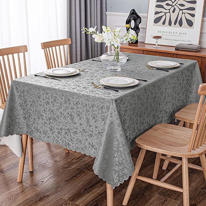 Smiry Rectangle Table Cloth, Waterproof Heavy Duty Vinyl Tablecloths, Wipeable - Image 7