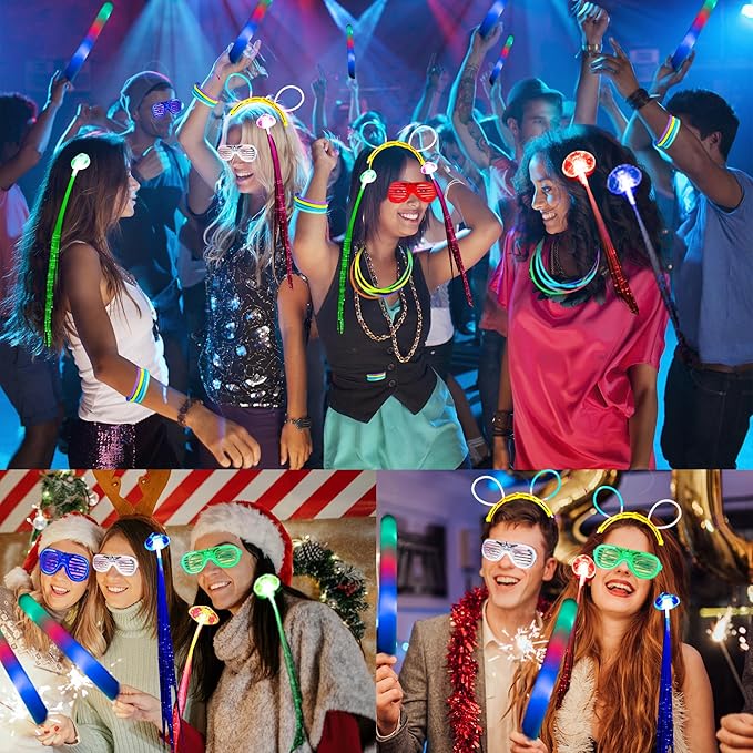 272 PCs Glow Party Supplies, 24 Foam Glow Sticks, 24 LED Glasses and 200 Glow - Image 7