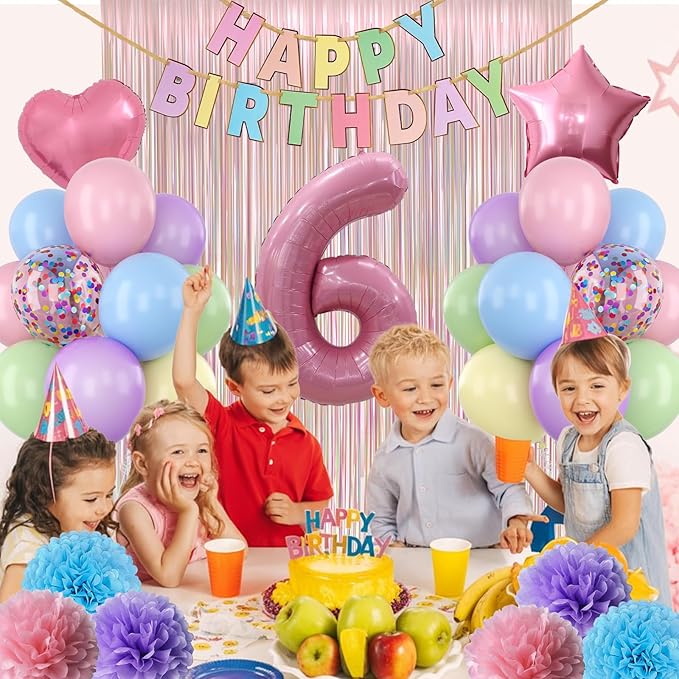 Pastel 6th Birthday Party Decorations - Image 4