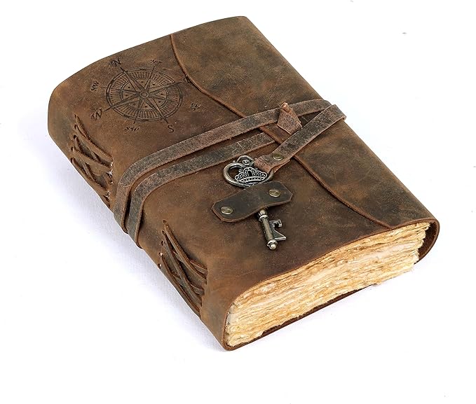 cuero Compass Vintage Leather Journal Antique Handmade Leather Bound Journal by cuero