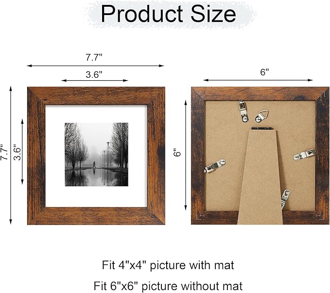 6x6 Picture Frame Set of 4 - Image 4