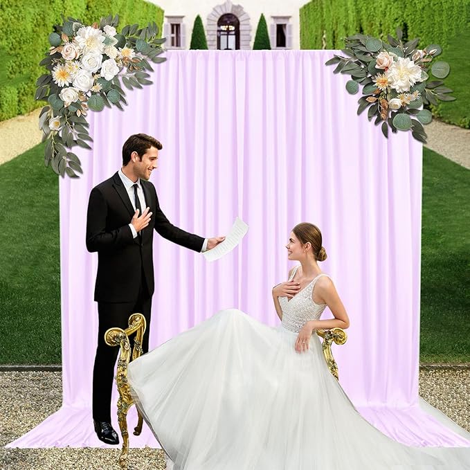 10ft x 10ft Light Purple Backdrop Curtains - Image 5