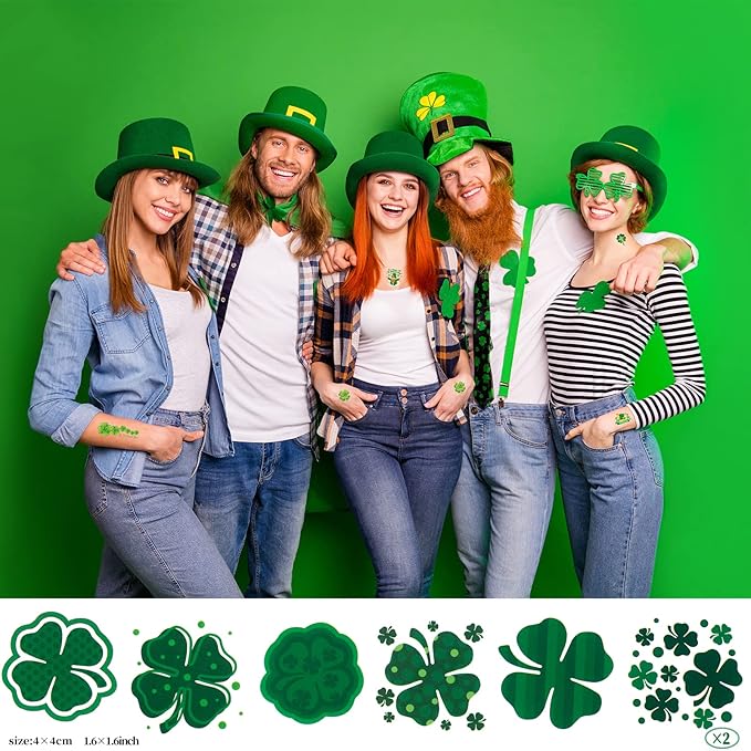 140+ Pcs St Patricks Day Tattoos, 34 Sheets Unique St. Patrick's Day Tattoos - Image 5