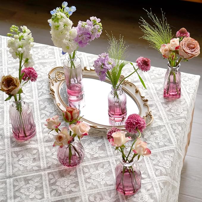 Bud Vases Set of 12, Small Purple Vase Glass Vases - Image 4