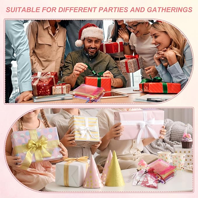 uxcell 50 Pcs Organza Gift Bags, 2.7x3.5 Inch Drawstring Pouches Jewelry Gift - Image 3