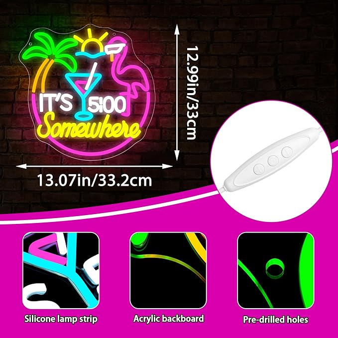 Its 5 O'clock Somewhere Neon Sign - Image 3