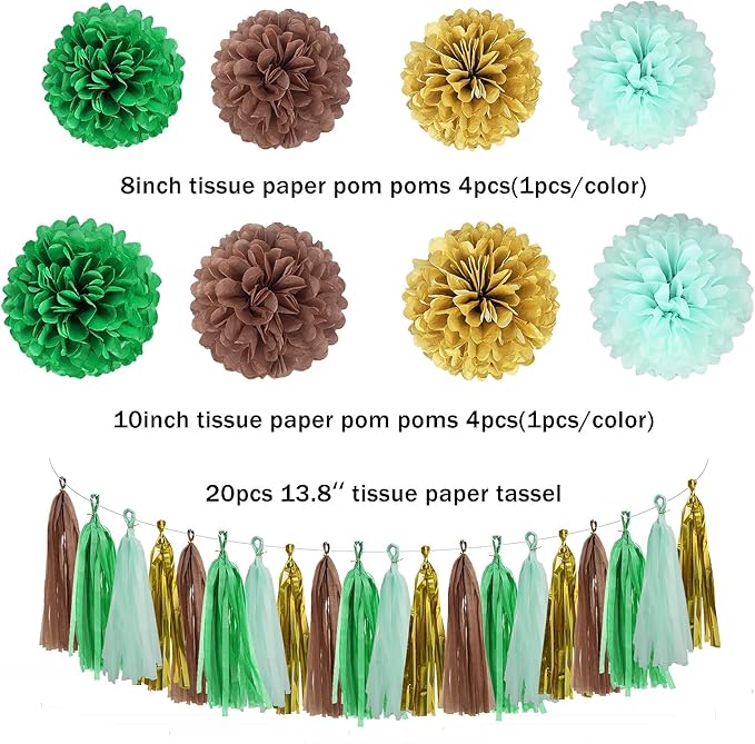 Sage Green Gold Party Decorations - Image 5