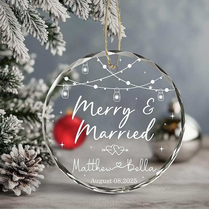 Personalized Wedding Christmas Ornament - Image 4
