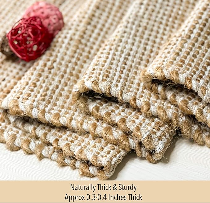 Chardin home Natural Jute Table Runner 13x108 Inch – Vintage Boho Rustic Table - Image 3