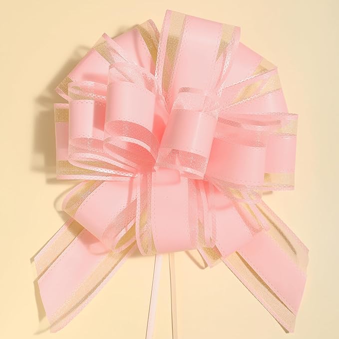ZhXu Shuo 6 Pieces Large Pull Bows, 6 inches, Organza Fabric, Wedding & by ZhXu+Shuo