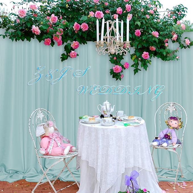 MEETSKY Light Green Backdrop Curtains 10ft x 10ft - Image 8