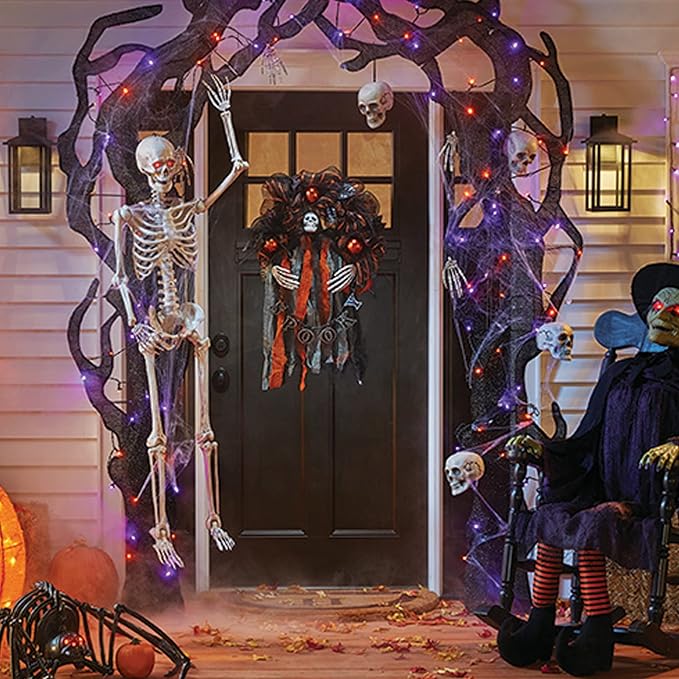 Dazzle Bright Purple and Orange Halloween Fairy String Lights, 4 Pack Total - Image 3