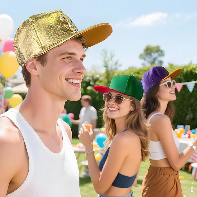 12 Assorted Pattern Funny Party Baseball Caps - Image 6