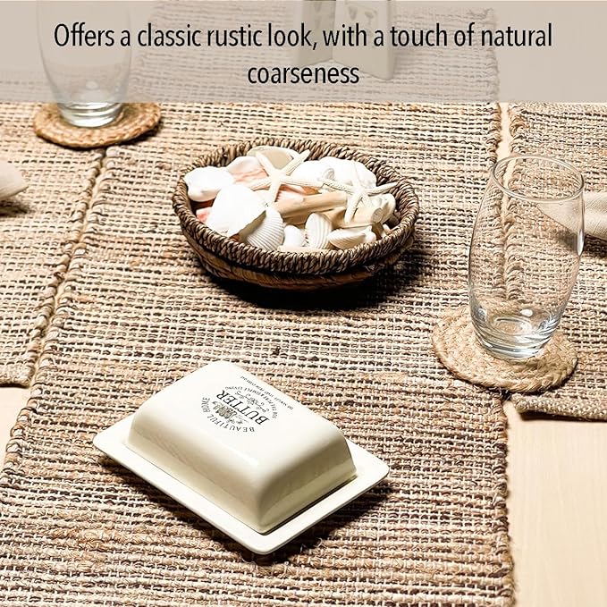 Chardin home Natural Jute Table Runner 13x72 Inch – Vintage Boho Rustic Table - Image 5