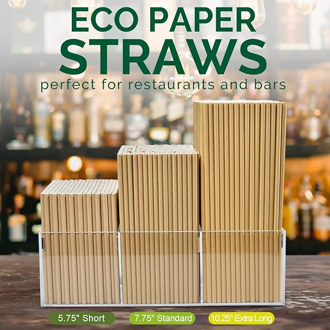 10 Inch Long Paper Drinking Straws Biodegradable - Image 6