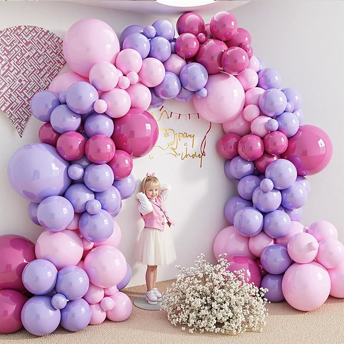 412pcs Pink and Purple Balloons, Different Sizes 18 12 10 5 Inch Pink and - Image 6