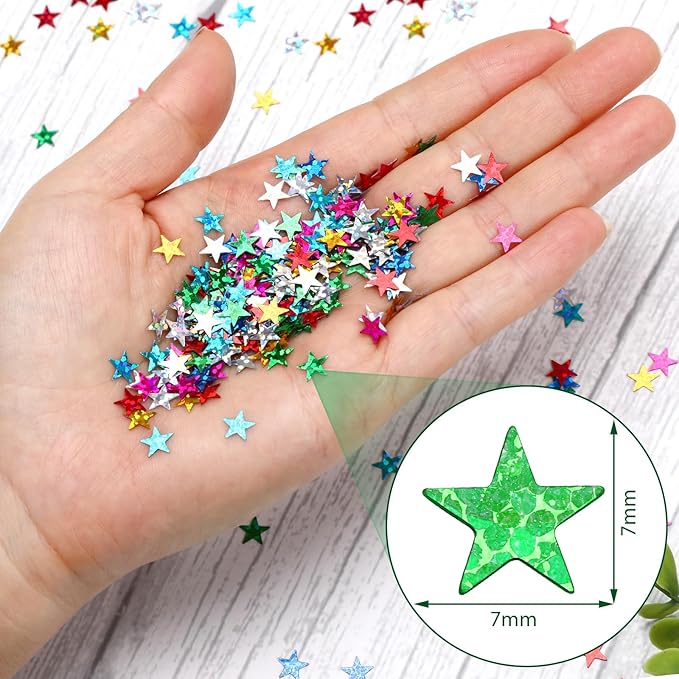 MARFOREVER Rainbow Star Confetti, Glitter Star Confetti Birthday Scatter Table - Image 2