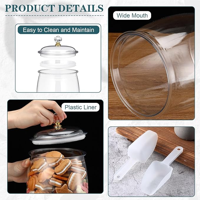 Nuogo 4 Pcs Plastic Candy and Cookie Jars - Image 4