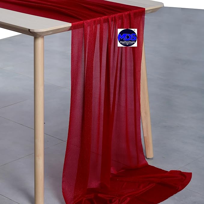 MDS 2 Pack 14ft Chiffon Table Runner 29 x 170 Inches Sheer Wedding Runner - Image 2
