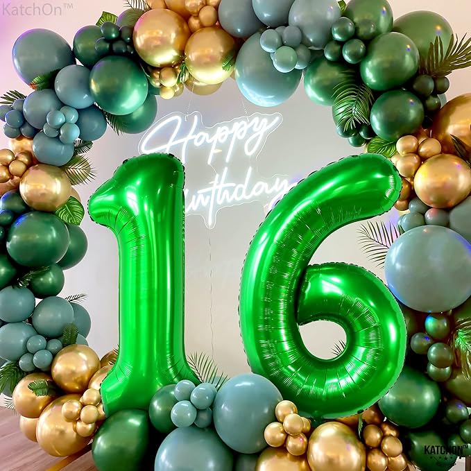 KatchOn, Dark Green 16 Balloons Number - Image 6