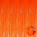 4 Pack Orange Foil Fringe Curtain Backdrop, 3.3Ft x 9.8Ft Metallic Tinsel by Unknown