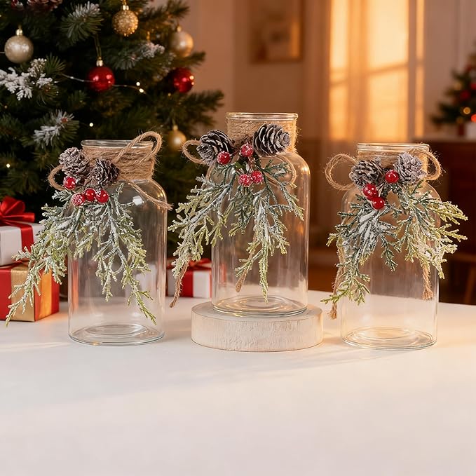Set of 6 Xmas Decor Vases Christmas Centerpieces - Image 9