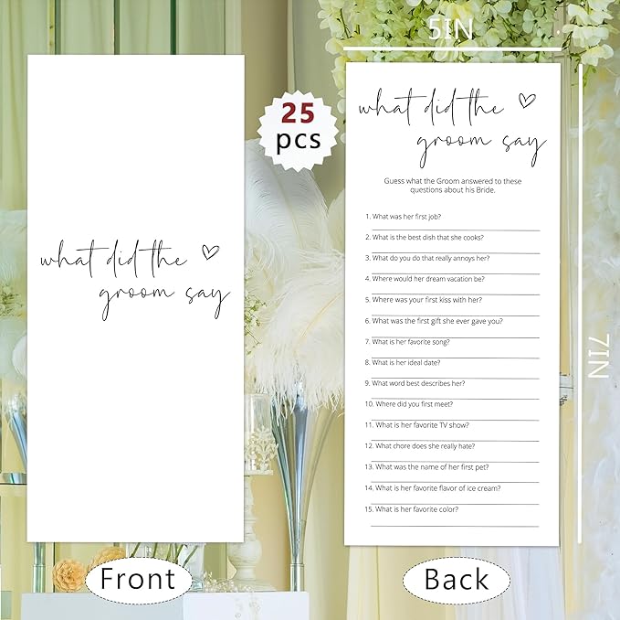 Bridal Shower Games, What Did The Groom Say, Wedding Shower Games - Image 2