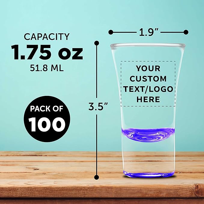 Custom 2 oz. Lord Shooter Etched Shot Glasses, 100 pack, Personalized Text - Image 5
