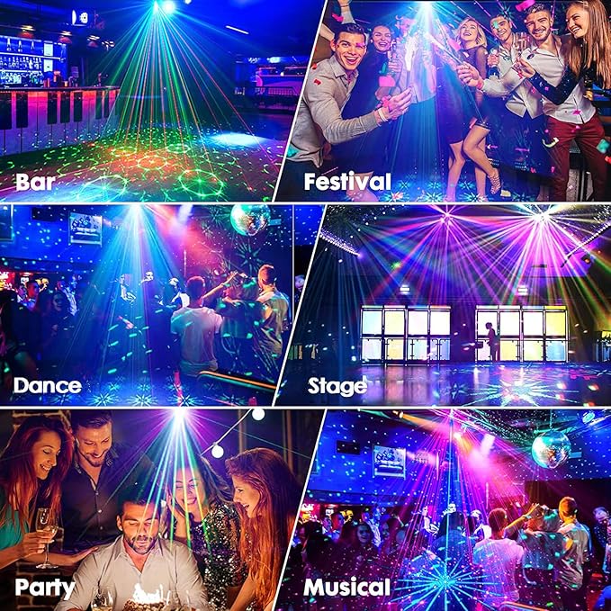 Party Lights, Disco DJ Strobe Light Rave Stage Projector Effect Dance Club - Image 7