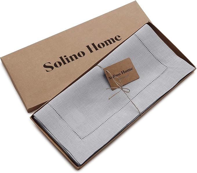 Solino Home Linen Soft Grey Table Runner 120 Inches Long - Image 5