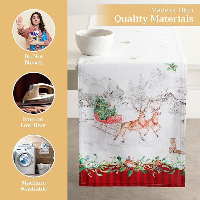 Maison d' Hermine Table Runner 100% Cotton Double Layer Table Runners 108 - Image 3