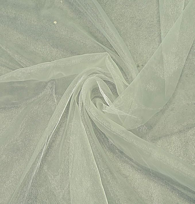 VDS Ivory Organza Fabric, 30 Yards Continuous, 45” Wide, Wedding Party by VDS