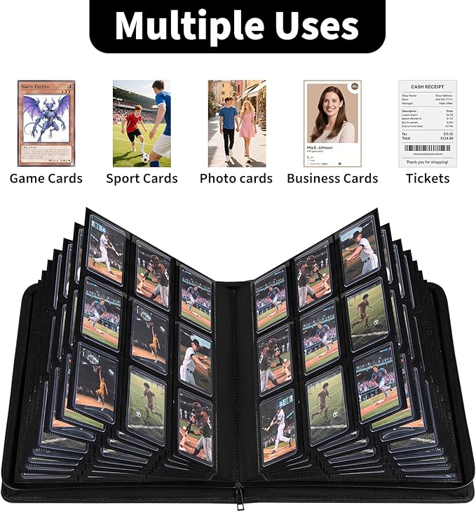 9-Pocket Toploader Binder, Baseball Football Sports Game Cards - Image 5